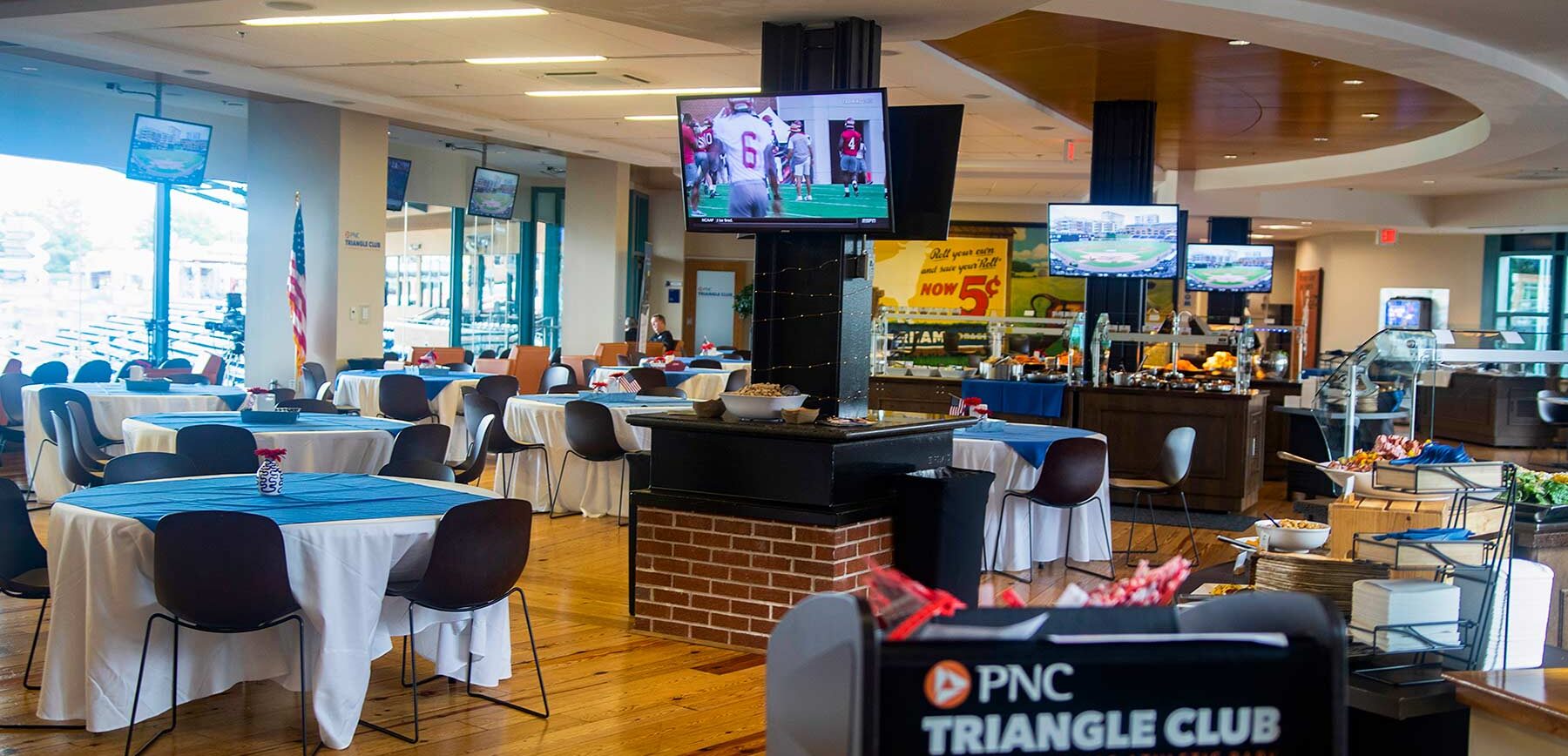 Photo of PNC Triangle Club seating overlooking the ball field