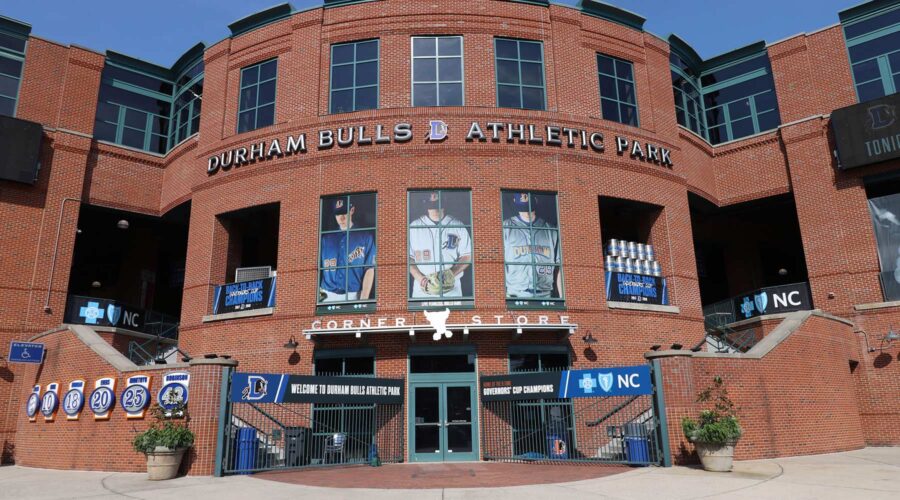 Exterior photo of the Durham Bulls Athletic Park